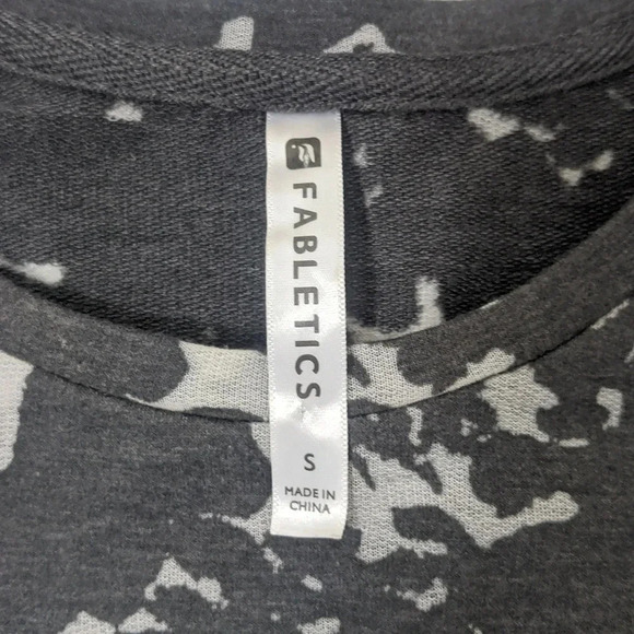 Fabletics Burnout Sweatshirt Color Charcoal Heather Floral Print Size S - Picture 13 of 14